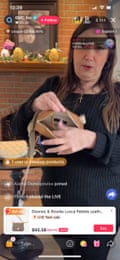 tiktok screenshot of a woman holding a handbag